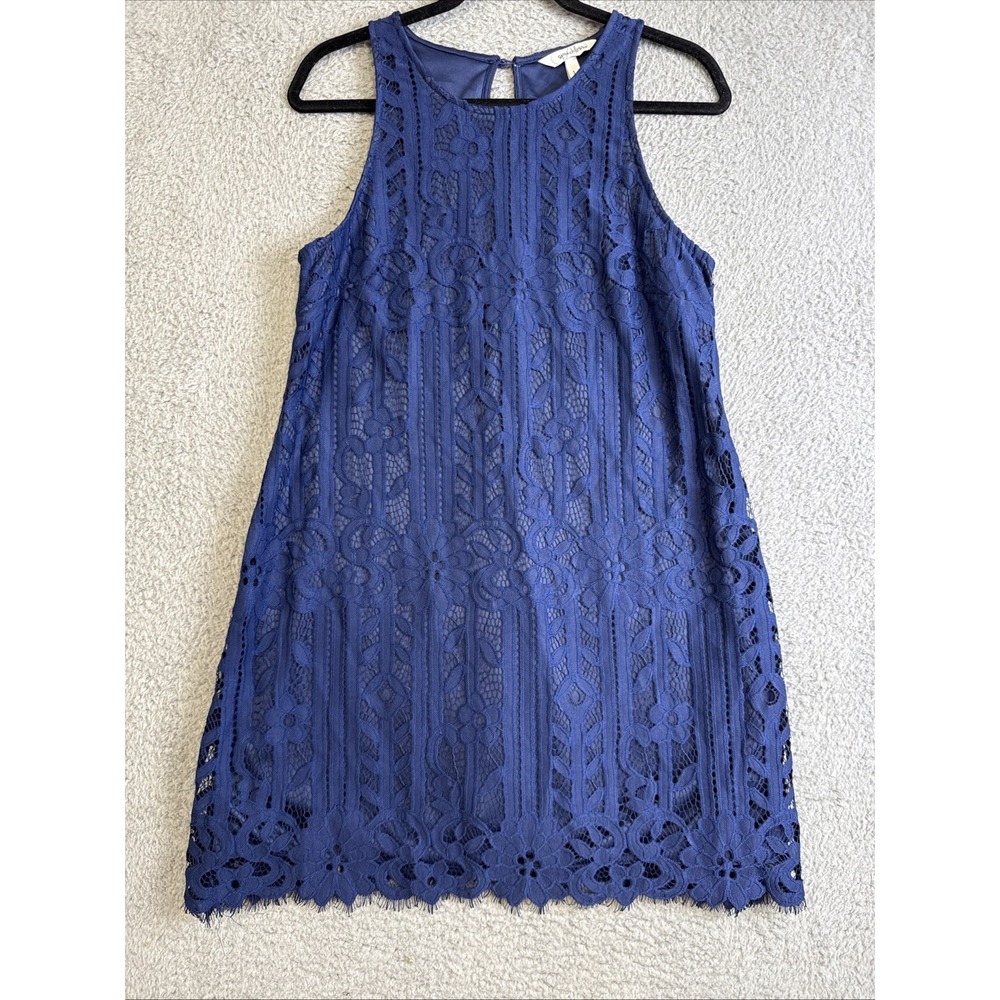Speechless Dress Woman's Size LargeNavy Blue Sleeveless Lace‎ Lined Shift Sheath